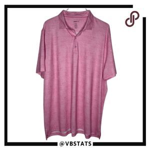 Johnnie-O‎ Mens Short Sleeve UPF50 Magnolia Creek Golf Polo Shirt Pink Size 2XL
